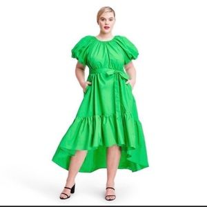 Christopher John Rogers for Target 4X Puff Sleeve, High-Low Midi Dress BNWT